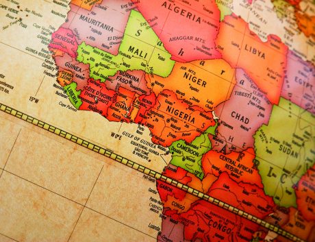 World map: Africa detail