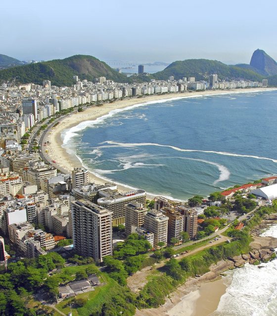 Aerial Rio De Janeiro beach sea