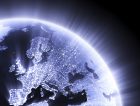 Globe Earth glowing Europe