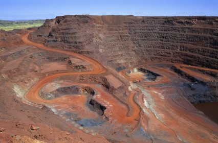 Large open cut iron ore mining