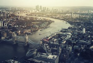 London Cityscrape Skyline Aerial View