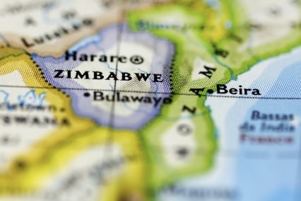 Zimbabwe map closeup