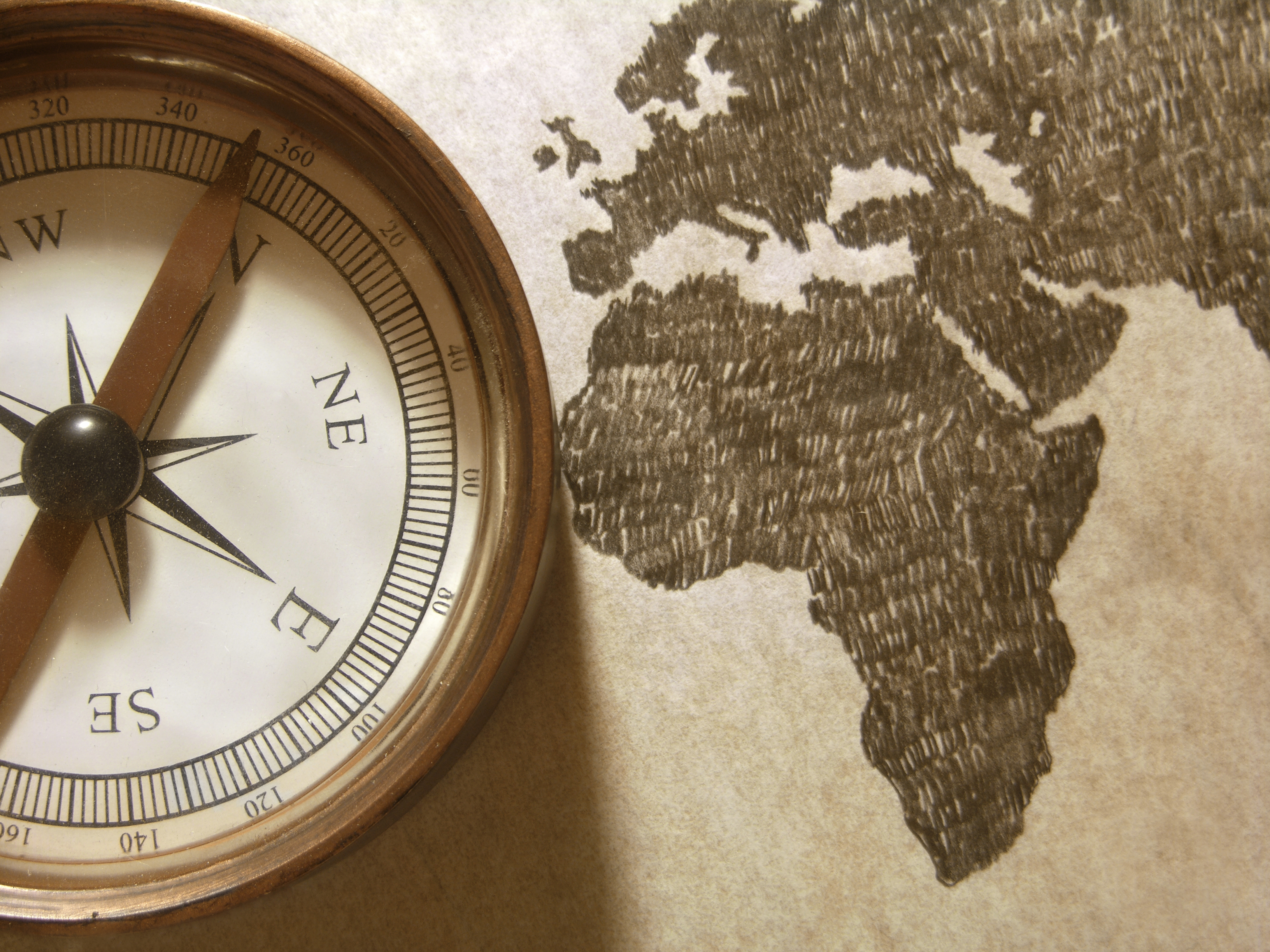 Africa compass drawing map