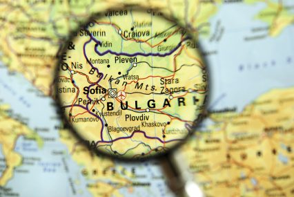 Bulgaria Sofia map magnifying glass
