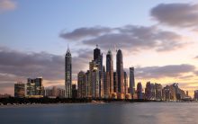 Dubai UAE marina sunset