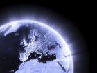 Globe Earth glowing Europe