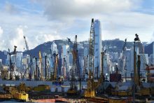 Hong Kong Kowloon construction Asia port