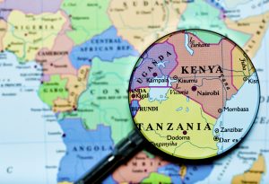 Kenya Tanzania Africa Uganda map
