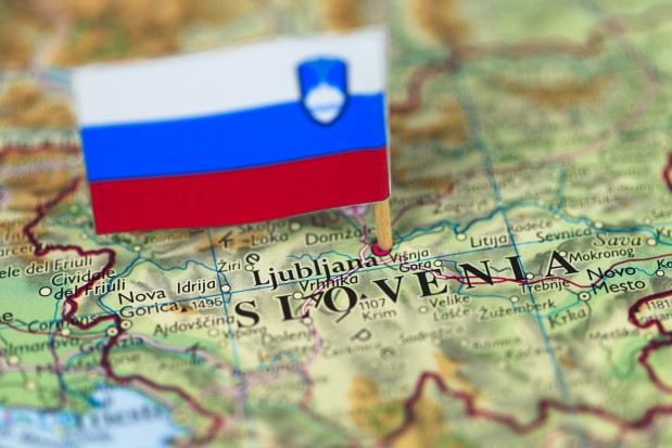 Map flag Ljubljana Slovenia