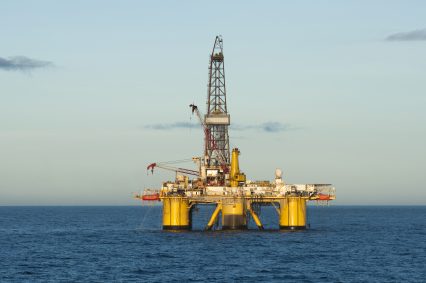 Offshore oil rig platform sea