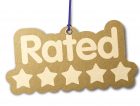 Rated five stars label