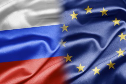 Russia European Union flag silk