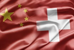 Swiss Chinese flag silk