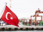 Turkey flag trading harbour commercial dock