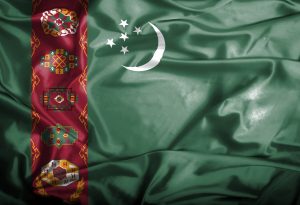 Turkmenistan waving flag