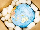 World globe Australia box shipping
