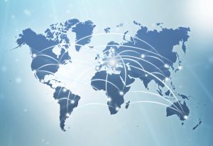 World map global communications business