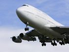 Boeing 747 airliner flying
