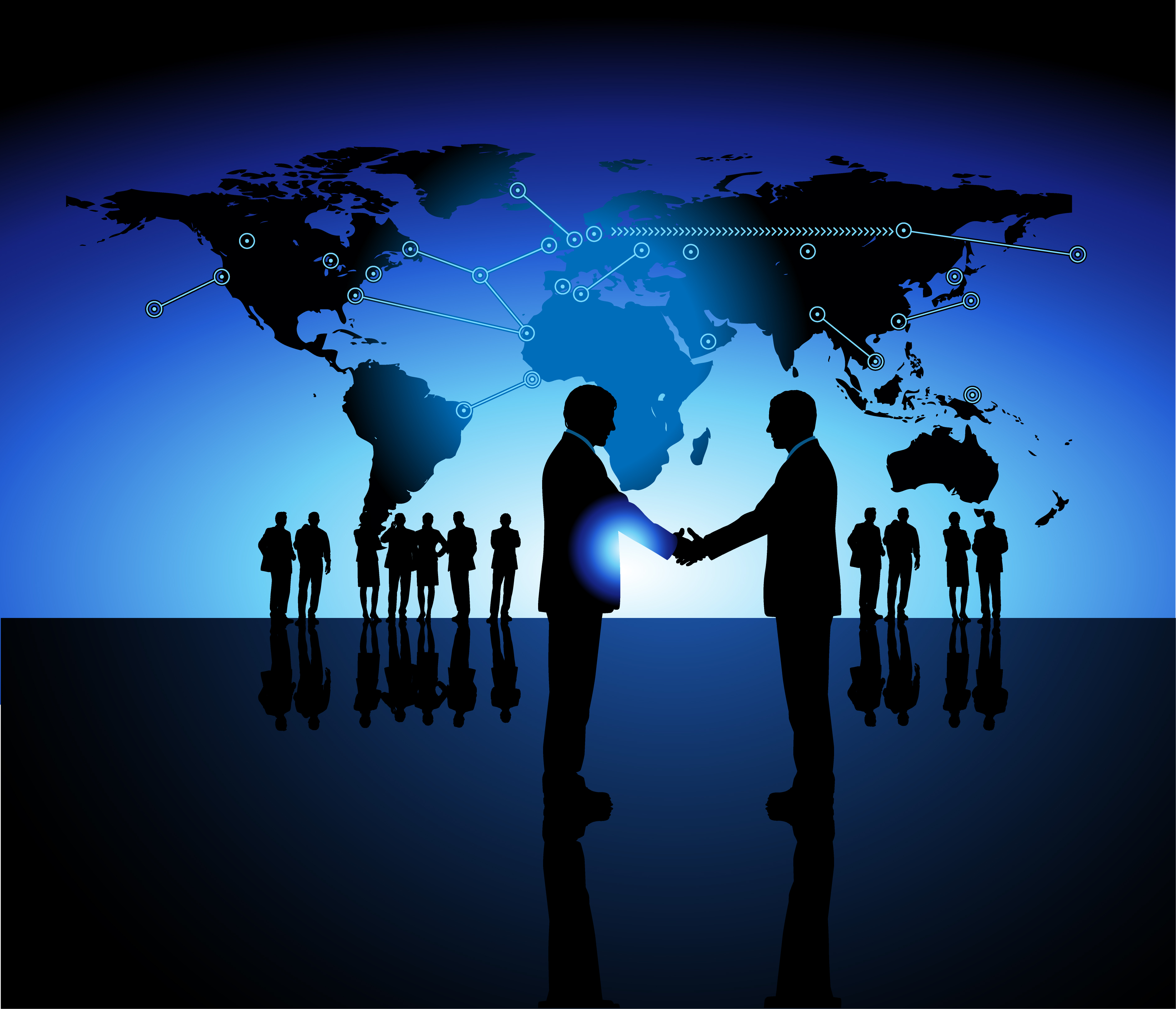 Global Business World Map Handshake Communications Global Trade 