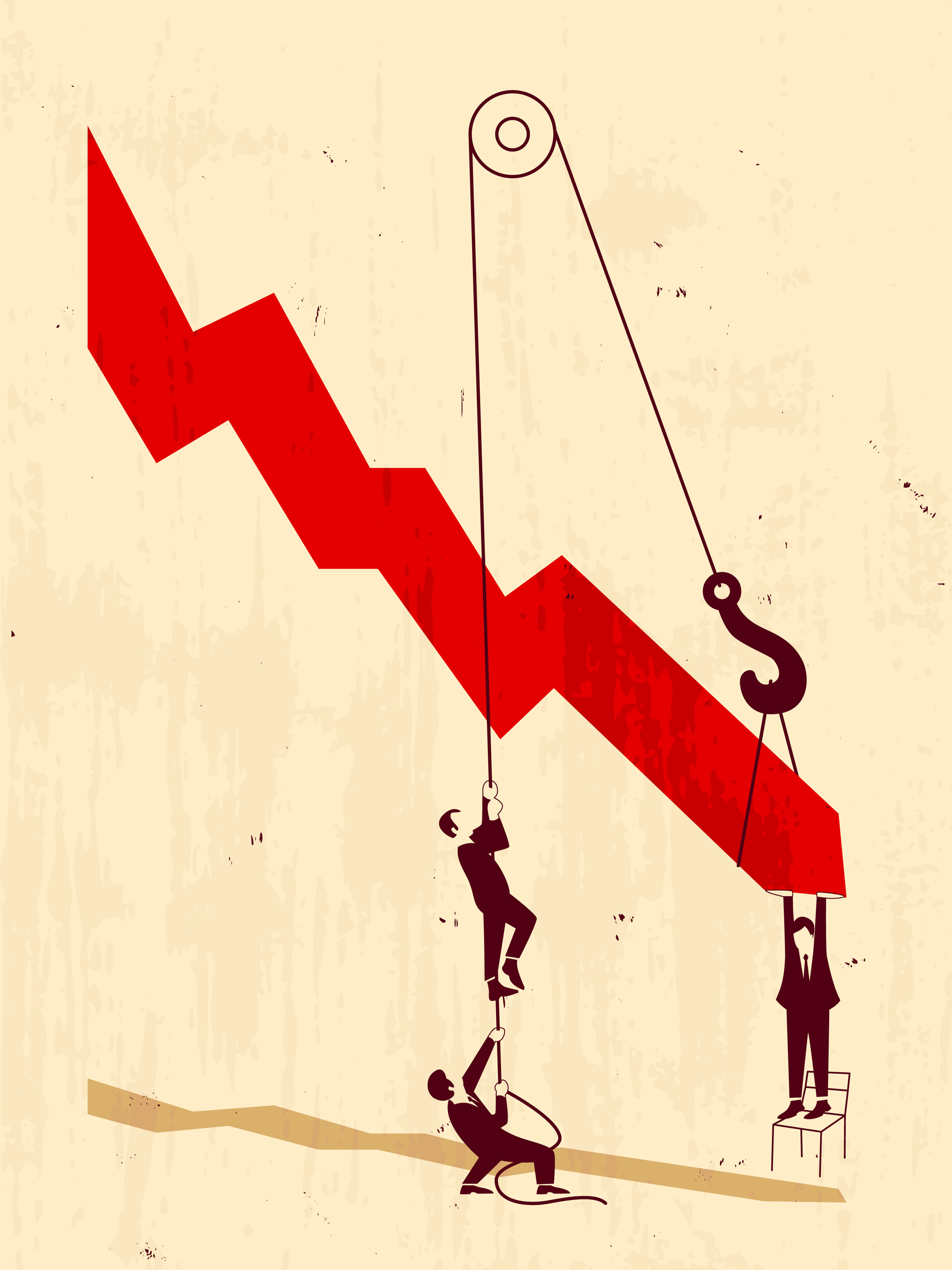 Graph Down Finance Illustration
