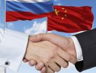 China Russia Flags Handshake