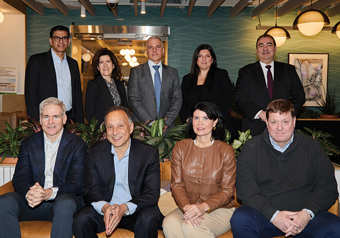 Back row: Alban Miranda, BNY; Dyanne Carenza, Scotiabank; Antonio Federico, Citi; Caryn Pace Messenger, Bank of America; João Galvão, Standard Chartered Front row: Geoff Brady, Bank of America; Jonathan Richman, Santander; Heather Crowley, JP Morgan; Michael Stitt, US Bank.